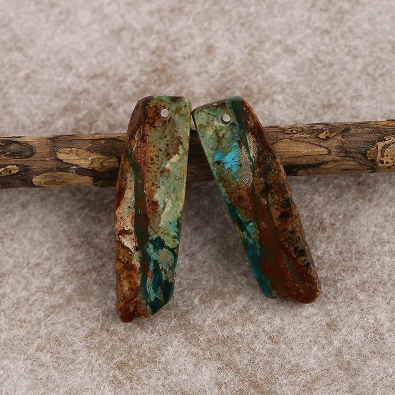 B&F Handmade Nugget Blue Opal Pendants Beads, Genuine Natural stones beads, Unique Stones for jewelry & DIY Earring Beads