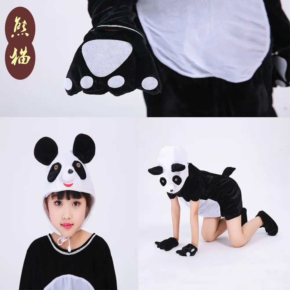 Kids Cosplay Panda Velour Fabric Performance Costume Kindergarten Cartoon Bear Appearing Children's Animal Conjoined Clothing