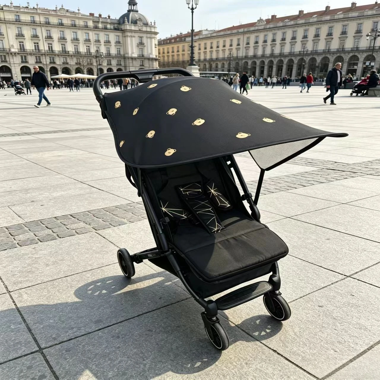 Universal Lightweight Stroller Sun Shade Breathable  Cover with Adjustable Straps & Cute Print Sunshade Kindergarten Accessories