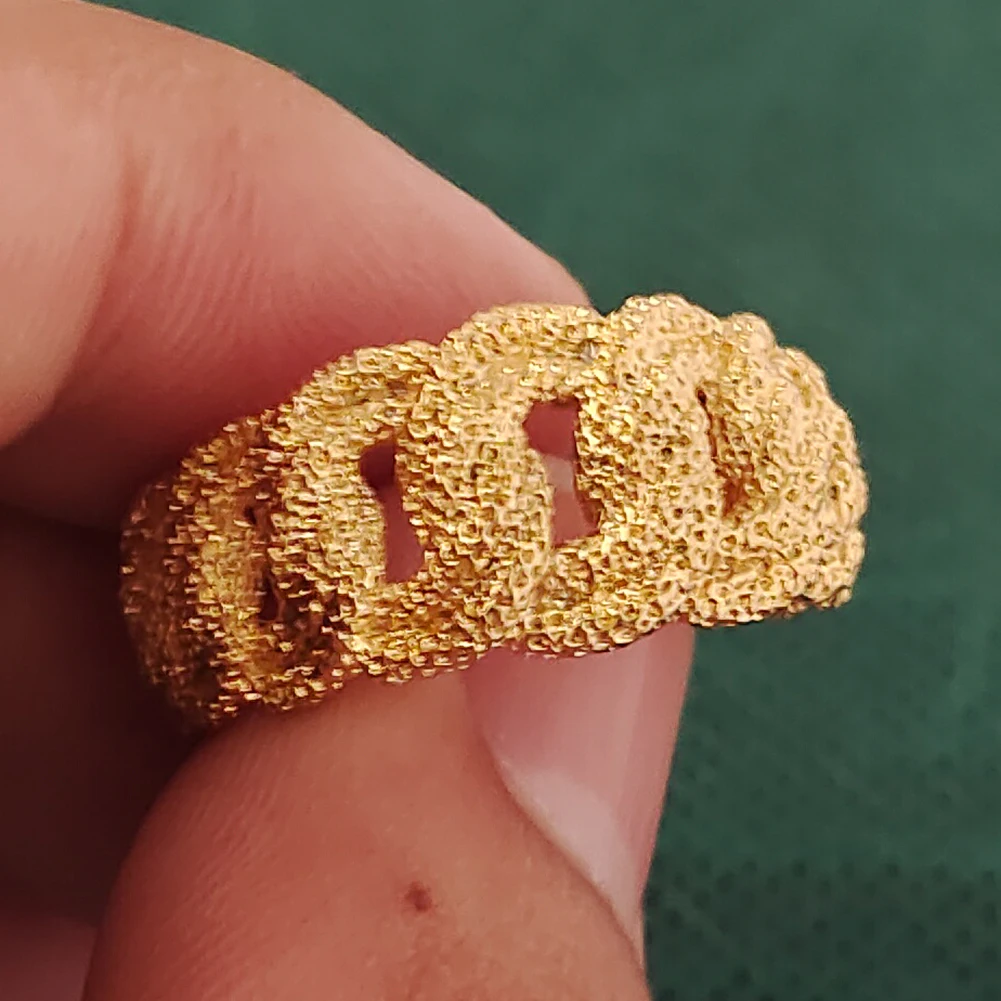 

Dubai Gold Color Ring for Women Men 18k Gold Color Flower Ethiopian African Necklace Arab Bridal Dowry Rings Jewelry