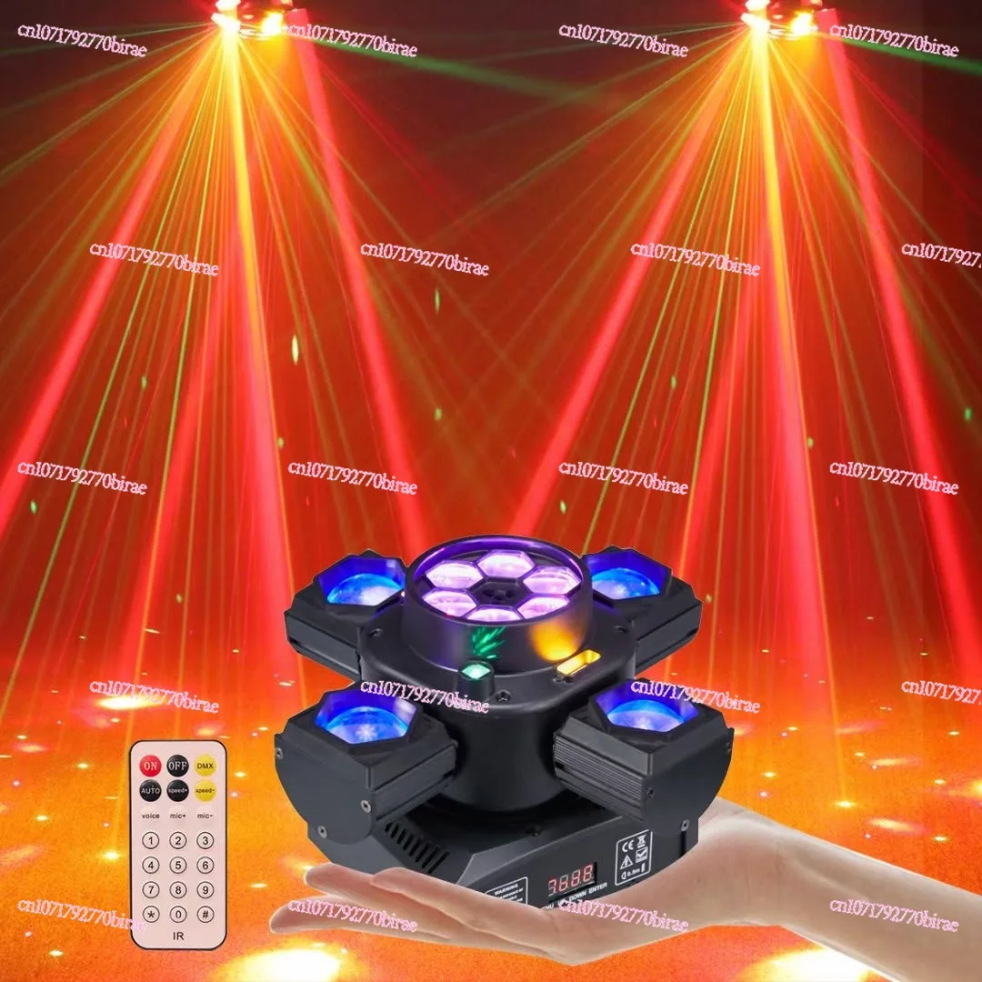 

Four-in-one Six Arms Four Bee Eye Little King Kong Cyclone Beam of Shaking Head Bar Ktv Rotating Dance Light