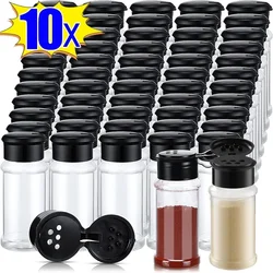 10/1PCS Clear Plastic Spice Bottle Salt Pepper Shaker Seasoning Jars Container BBQ Condiment Bottles with Lids Kitchen Tools