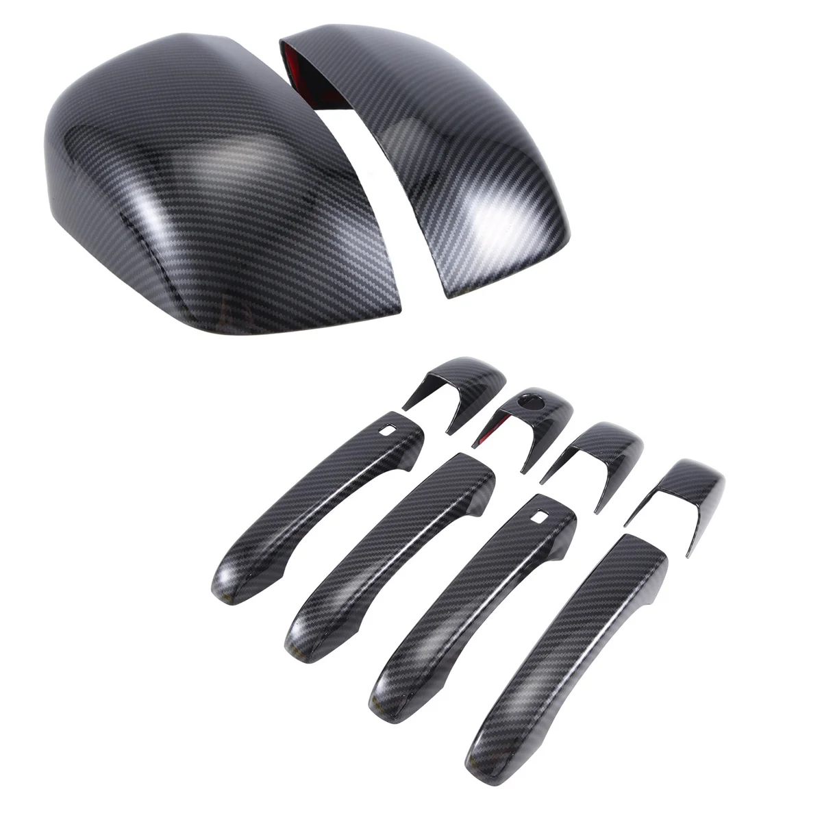 

N29R_Carbon Fiber Mirror Covers+Door Handle Covers for Jeep Dodge 11-20