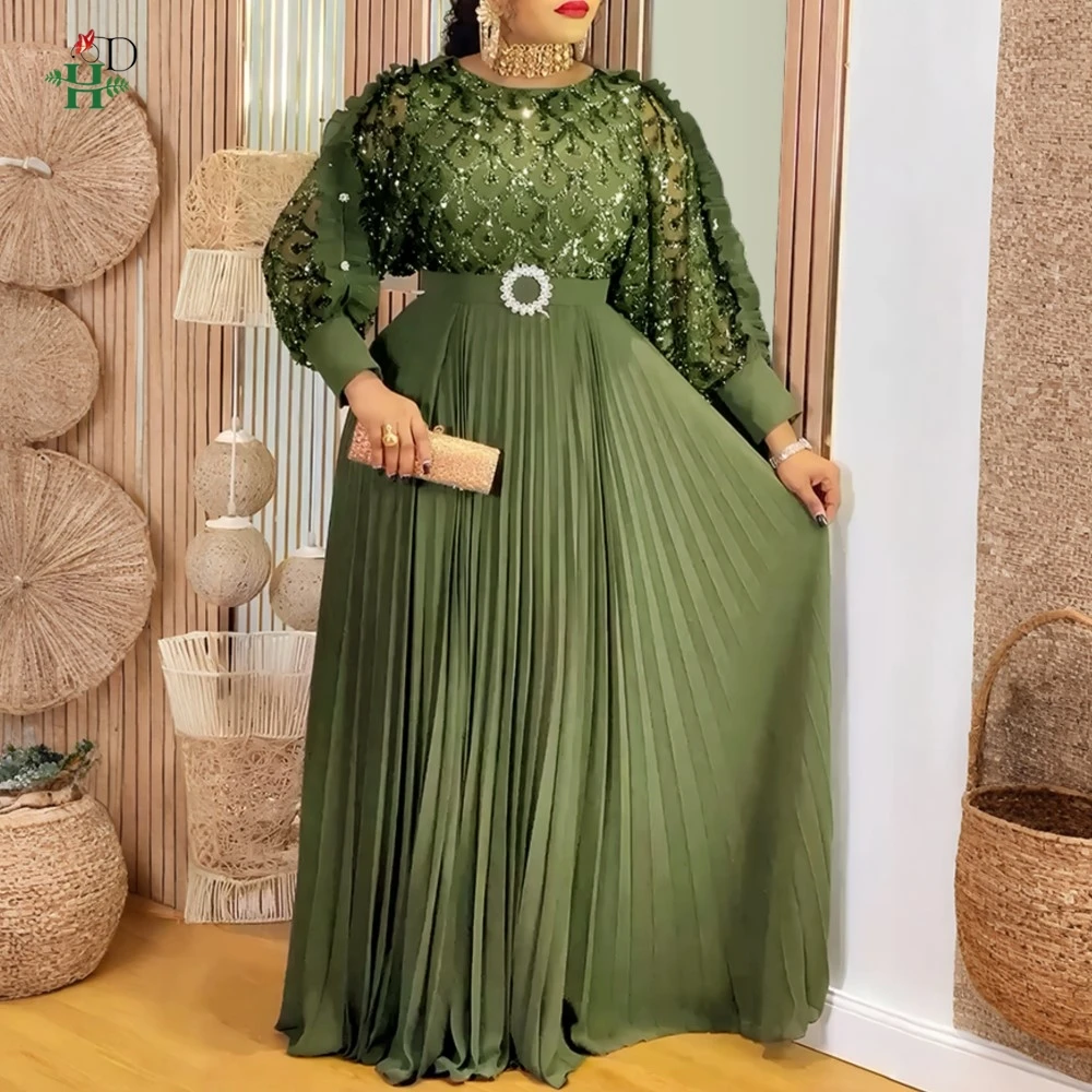 

H&D 2025 Christmas Fashion African Party Dresses For Women Dubai Ankara Wedding Evening Gown Plus Size Elegant Turkey Maxi Dress