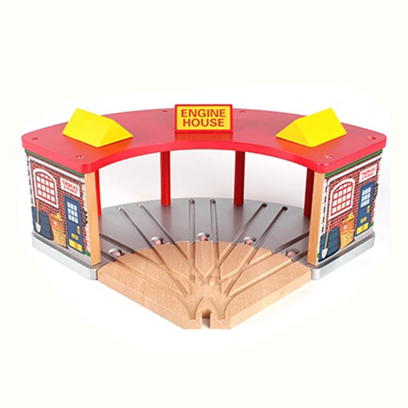 Track Accessories Wooden Garage Station  Multiple Options Building Blocks Children\'s Toy Assembly Games Compatible Tracks X28