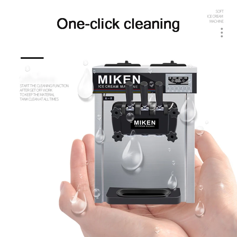 Macchina per gelato automatica Desktop 4.5L*2 Piano da tavolo Macchina per gelato soft in acciaio inossidabile a tre gusti