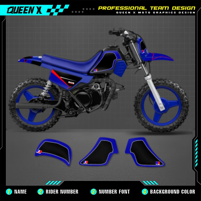 

Queen X MOTOR Cusotm Team Motorcycle Graphics Background Decal Stickers Kits For YAMAHA PW50
