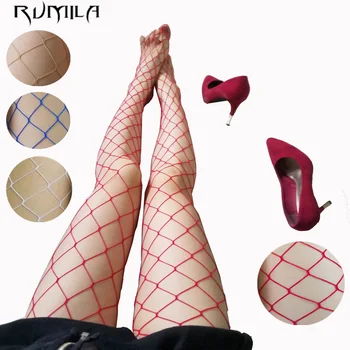 Branco vermelho sexy mulheres cintura alta fishnet meia arrastão clube collants calcinha tricô net meia-calça calças malha lingerie tt016
