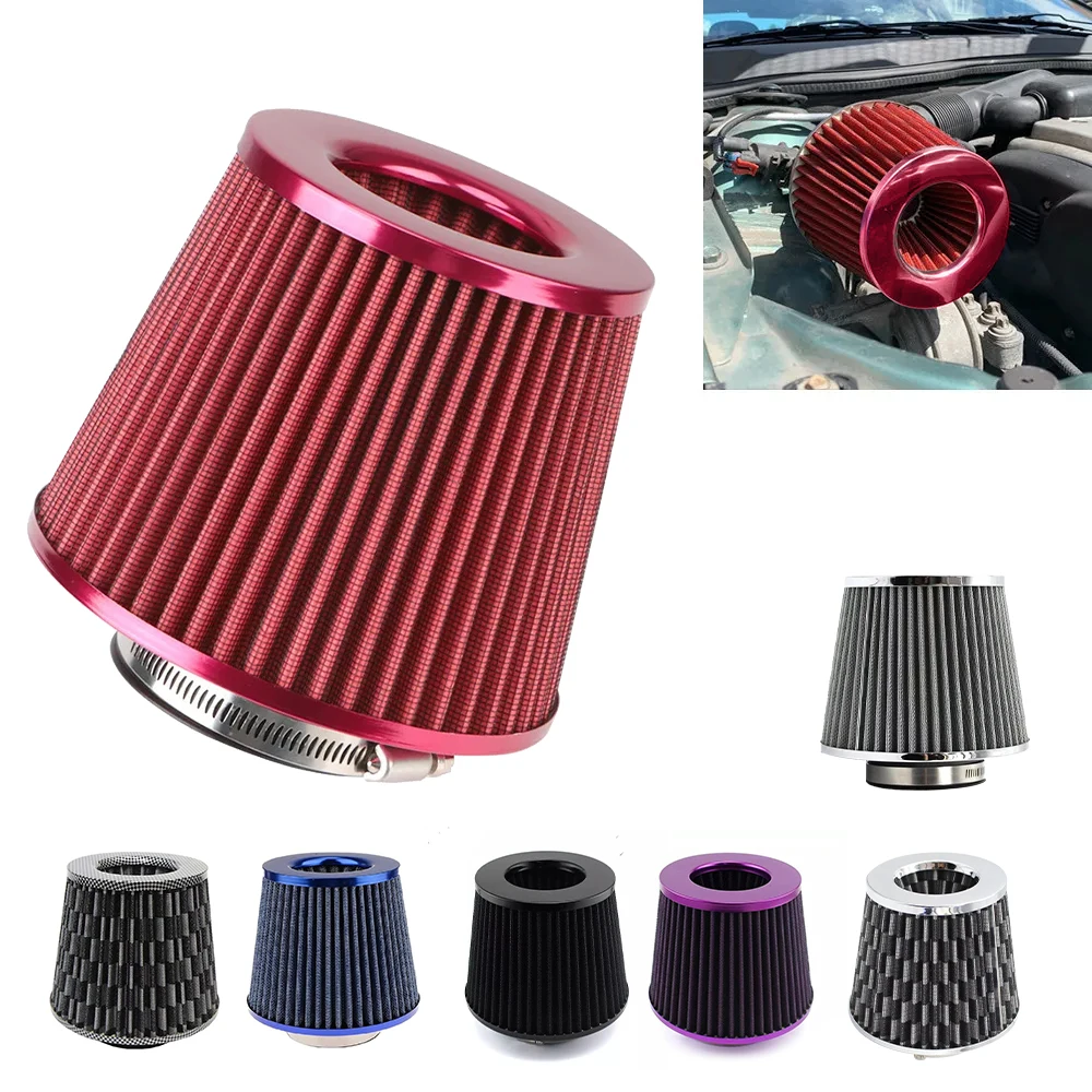 2PCS 3 Inch High Flow Cold Air Intake Filter Universal Induction Kit Car Accessories Vehicles Air Filters Sport Power Mesh Cone