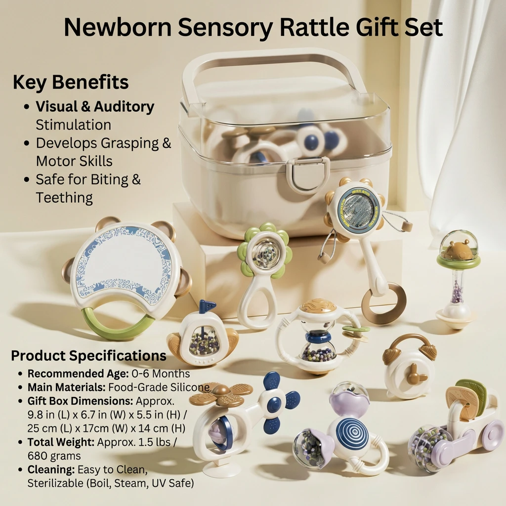 赤ちゃんのおもちゃギフト噛むことができる歯固めハンドベルベッド0-6ヶ月快適赤ちゃん知能トレーニング歯知能開発おもちゃセット