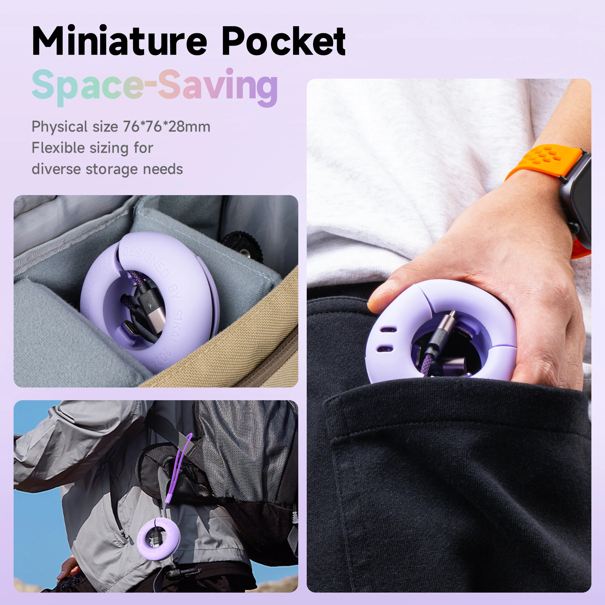 Silicone Cable Organizer for 0.5m 1m 1.2m 1.8m Magnetic Smart Watch Charging Cable Connector earphone Cord Storage