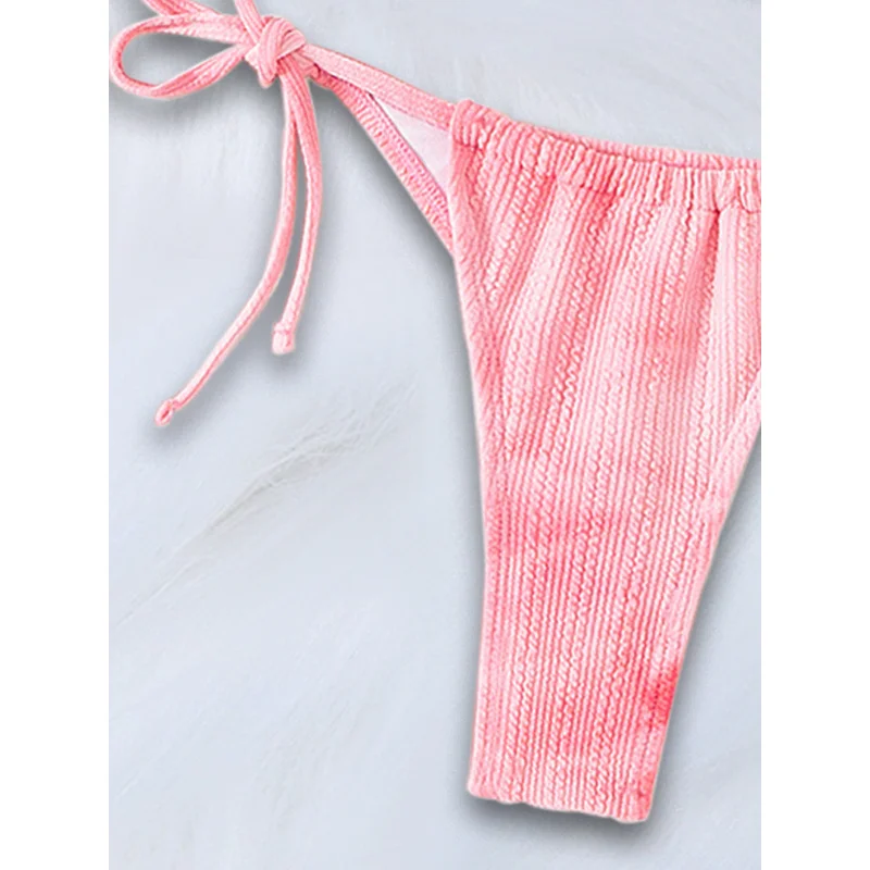 New Style Two-Piece Women's Swimsuit Backless Sexy Pink Bikini