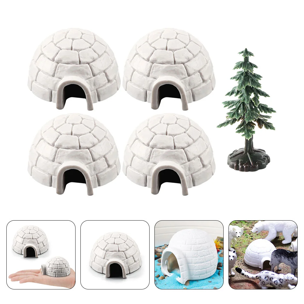 Simulated Polar Building Igloo Model Mini Christmas Tree Sand Table Landscaping Shelter House Static Ornaments Child