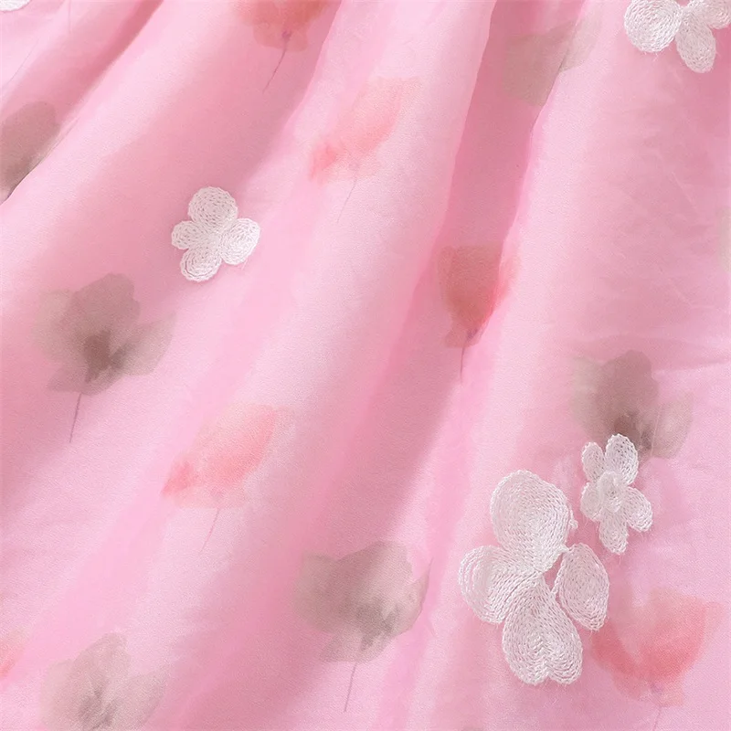 

3-24M Toddler Girls Summer Dress Infant Baby Sweet Floral Print Embroidery Sleeveless A-Line Dress for Beach Party Cute Clothes
