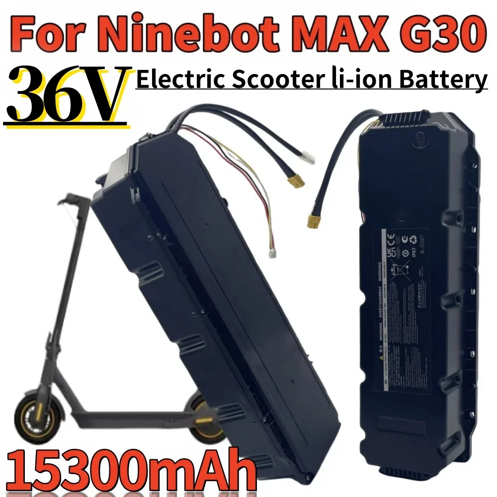 10S6P 36V 15300mAh High capacity Li-ion Battery Pack with BMS For Xiaomi Ninebot G30 MAX No. 9 Electric Scooter Special Battery