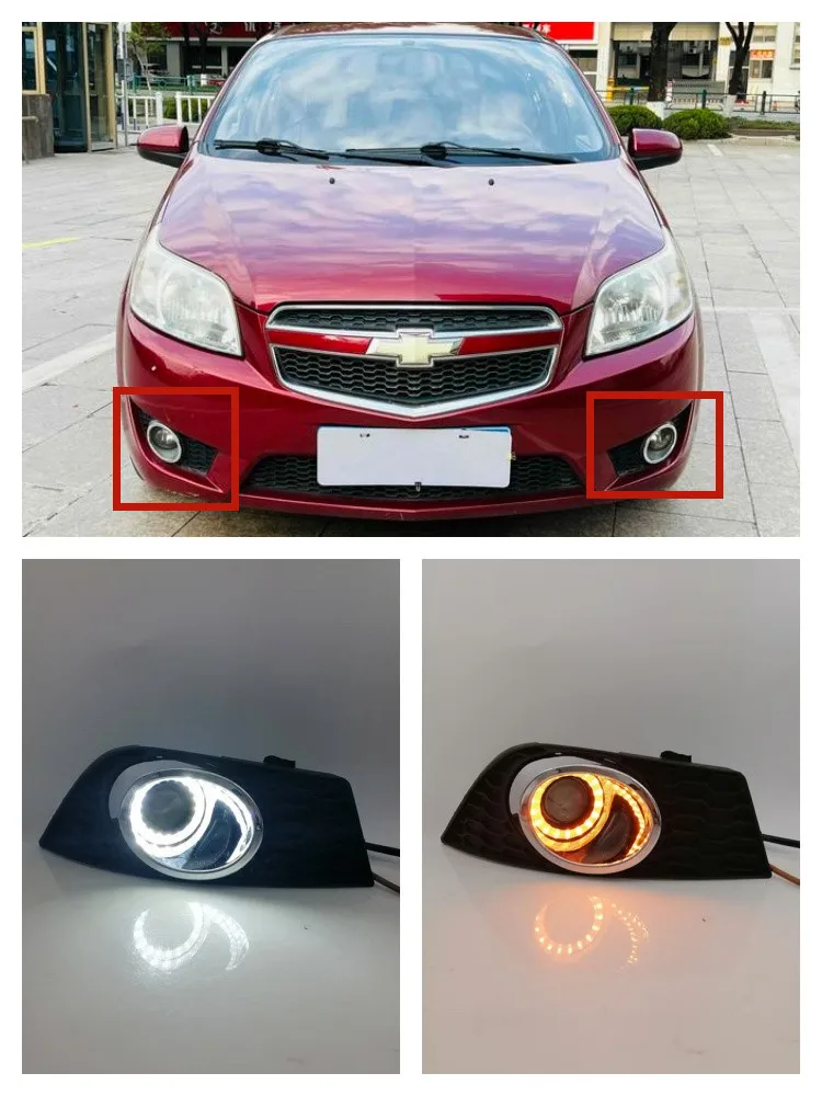 

Противотуманная фара в сборе для Chevrolet Lova 2009-2011, светодиодная, для переднего бампера, матовый черный корпус с хромированной отделкой