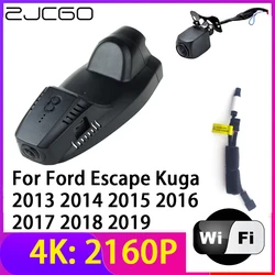 ZJCGO 4K 2160P Dash Cam DVR Car Camera 2 Lens Recorder Wifi Night Vision for Ford Escape Kuga 2013 2014 2015 2016 2017 2018 2019