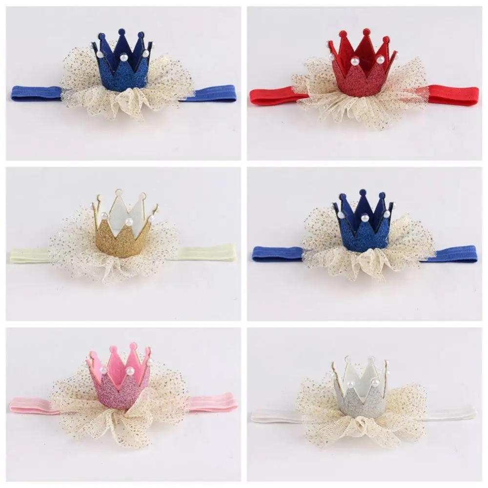 Cute Kids Baby Girl Toddler Lace Crown Hair Band Elastic Headwear Headband Accessories