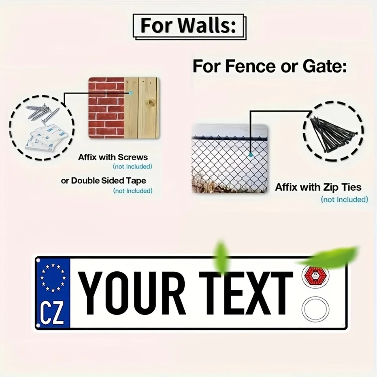 1 Stück individueller Nummernschildrahmen der Tschechischen Republik |   Wanddekoration für Zuhause |   Kfz-Dekor |   Personalisiertes Wandornament (nur Dekor)