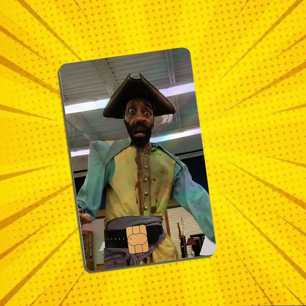 Captain Clark Backrooms Laser-like texture Card Stickers Credit Visa Debit Bank Charge Card Bus Metro Sticker Decal Decoration