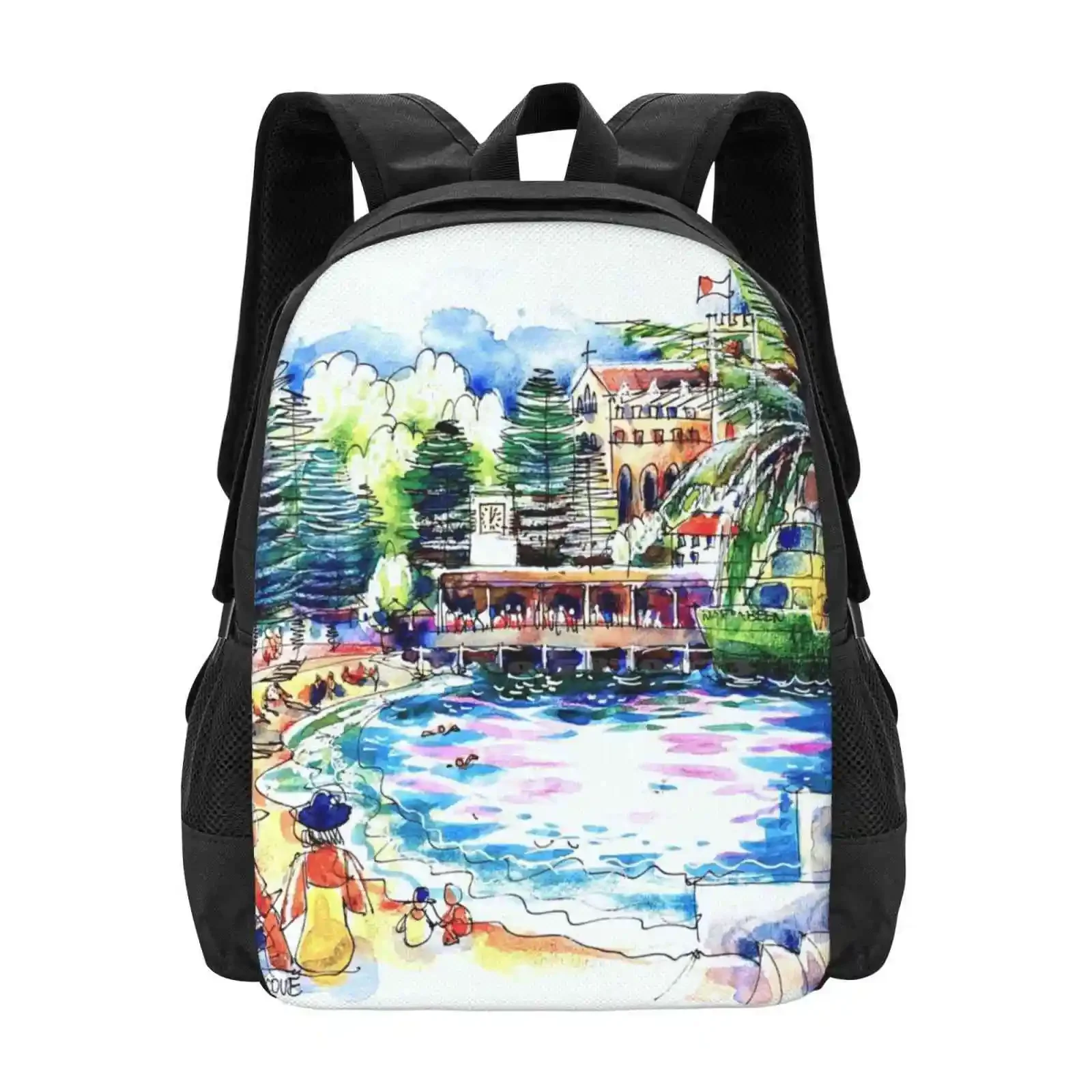 

Manly Cove To The Wharf Hot Sale Schoolbag Backpack Fashion Bags Erinhillsketching Erinhillsketchclasses