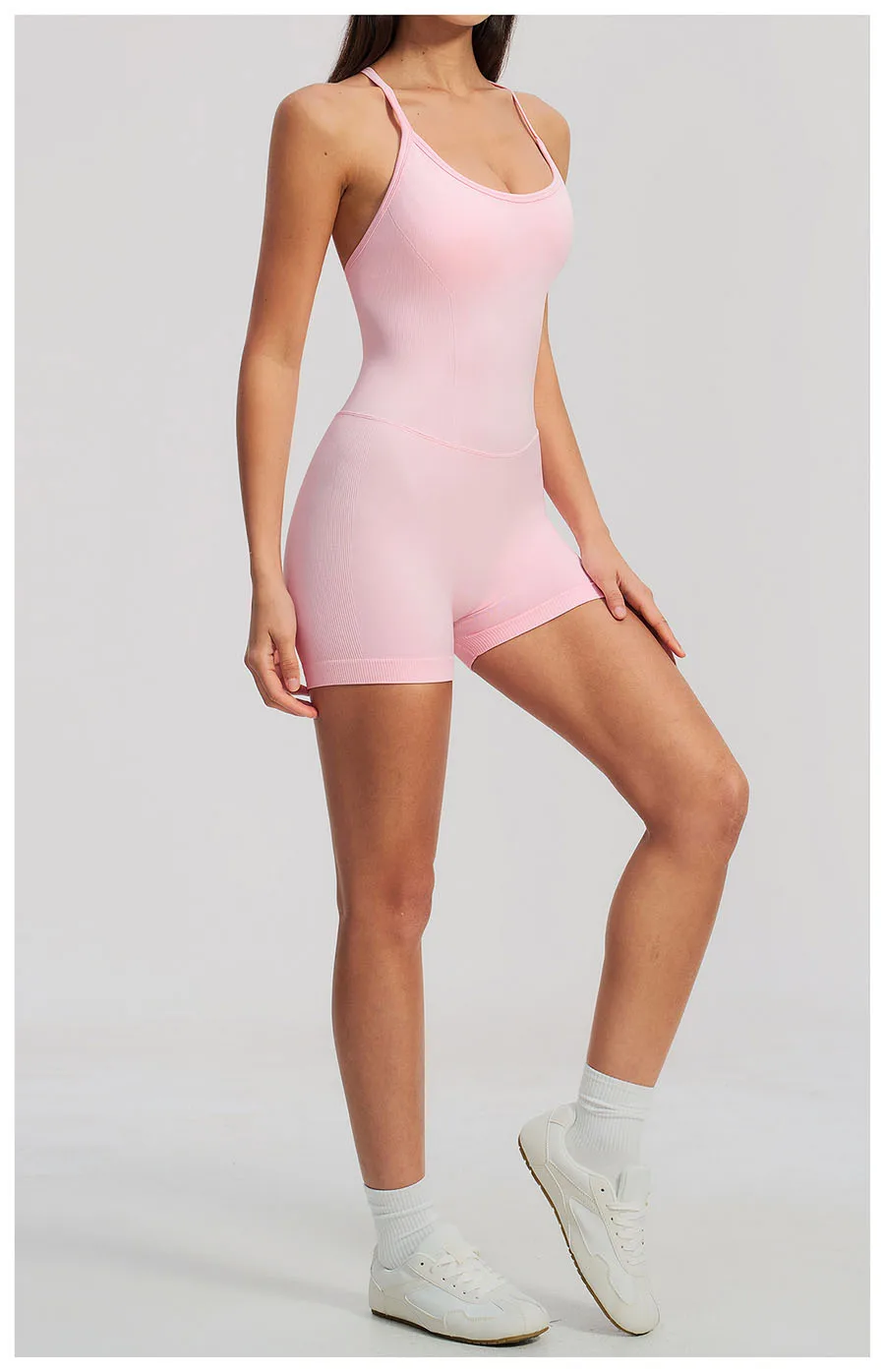 Yoga-Sets Nahtlose Gym-Jumpsuits Damen Einteiliger Sport-Bodysuit Overalls Aktivbekleidung Fitness-Trainingskleidung Kurze Outfits – Detail 13