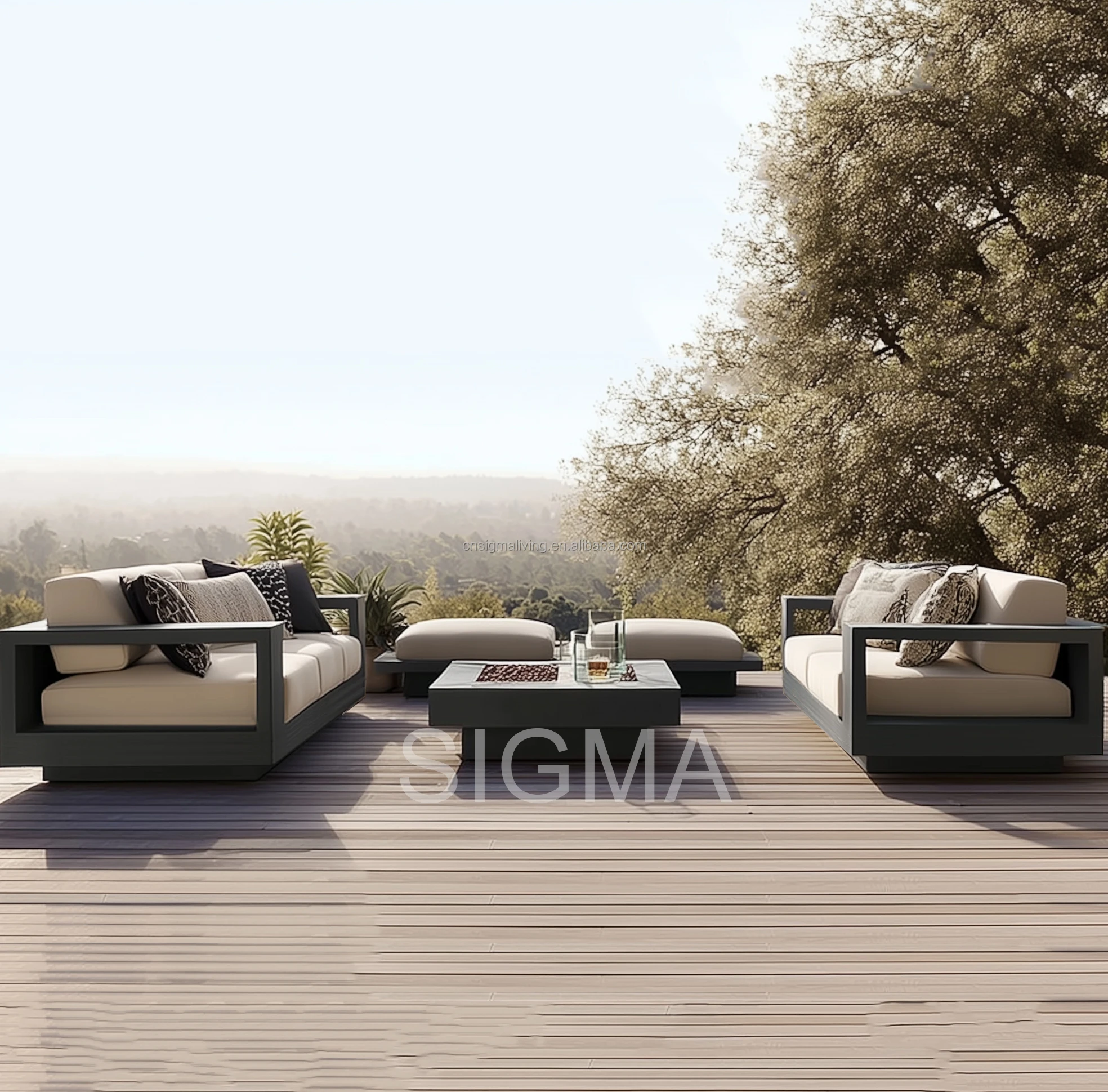 Newest Design Luxury Waterproof Modern Garden Furniture Set Aluminum Patio Couch Outdoor Sofa Set