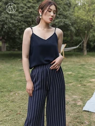DUSHU Casual Streetwear Donna Cami Top Sexy scollo a V Estate Canotta nera Bianco Elegante senza maniche Abiti da donna carini