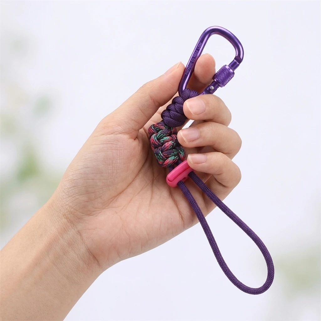 Nylon Paracord Water Bottle Clip Carabiner High Strength Durable Carabiner Hook For Hiking Camping Climbing Cycling Use