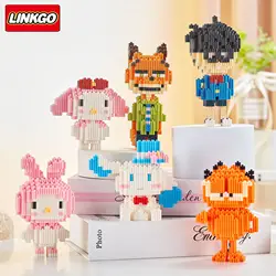 Cute Sanrio Micro Building Blocks Mymelody Cinnamoroll Nike Winnie The Pooh Mini Brick Figure Kids Toy For Christmas Gift