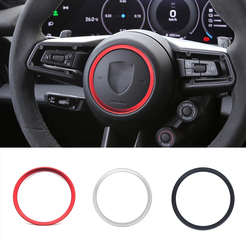 

Подходит для 19-24 Porsche Taycan, декоративное кольцо с логотипом рулевого колеса автомобиля, модификация интерьера