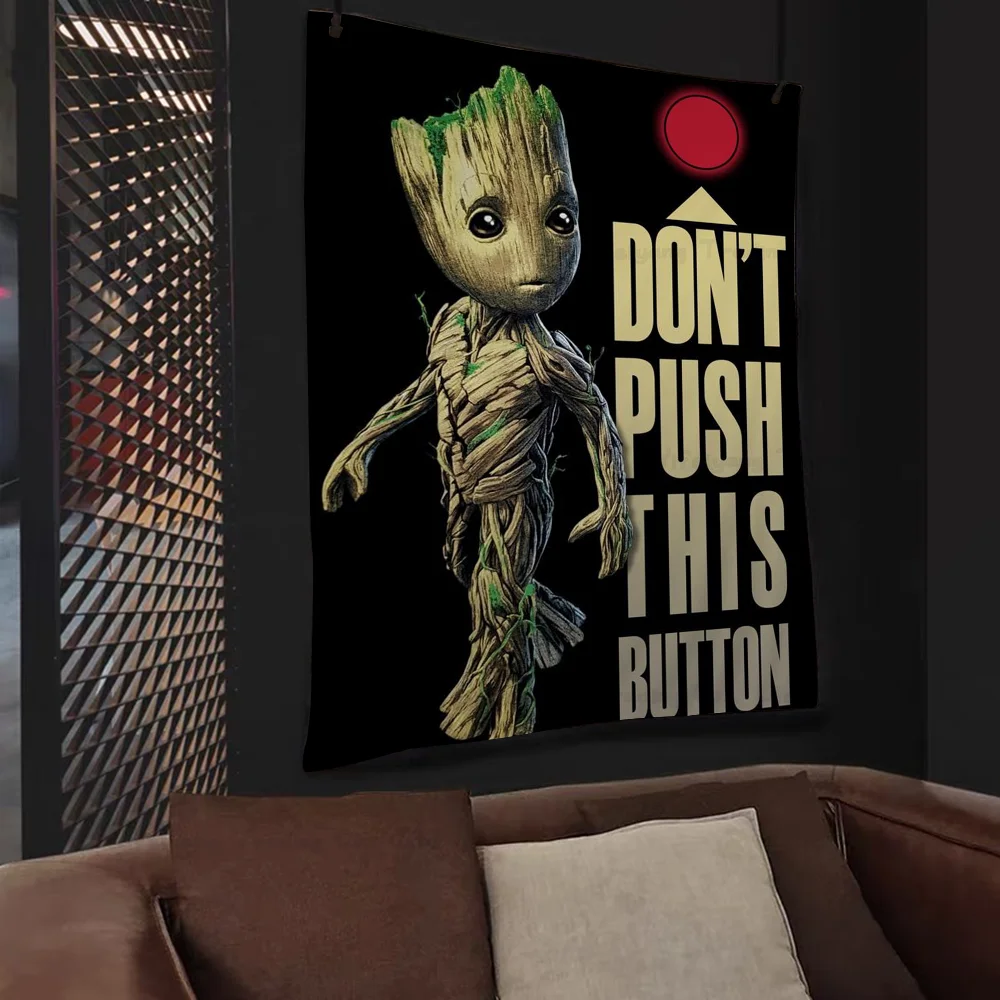 Cartoon Groot Guardians Of The Galaxy Printed Large Wall Tapestry Hanging Tarot Hippie Wall Rugs Dorm Home Decor