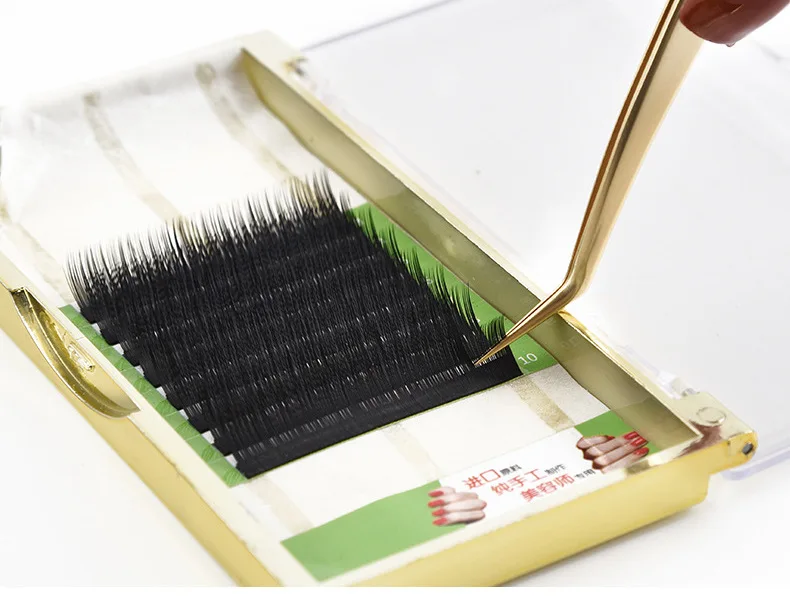 1PC Wimpern Pinzette Für Falsche Wimpern Verlängerung Lash Fan Augenbrauen Nail art Clip Zilien Gold Edelstahl Pinzette Make-Up-Tools – Detail 7