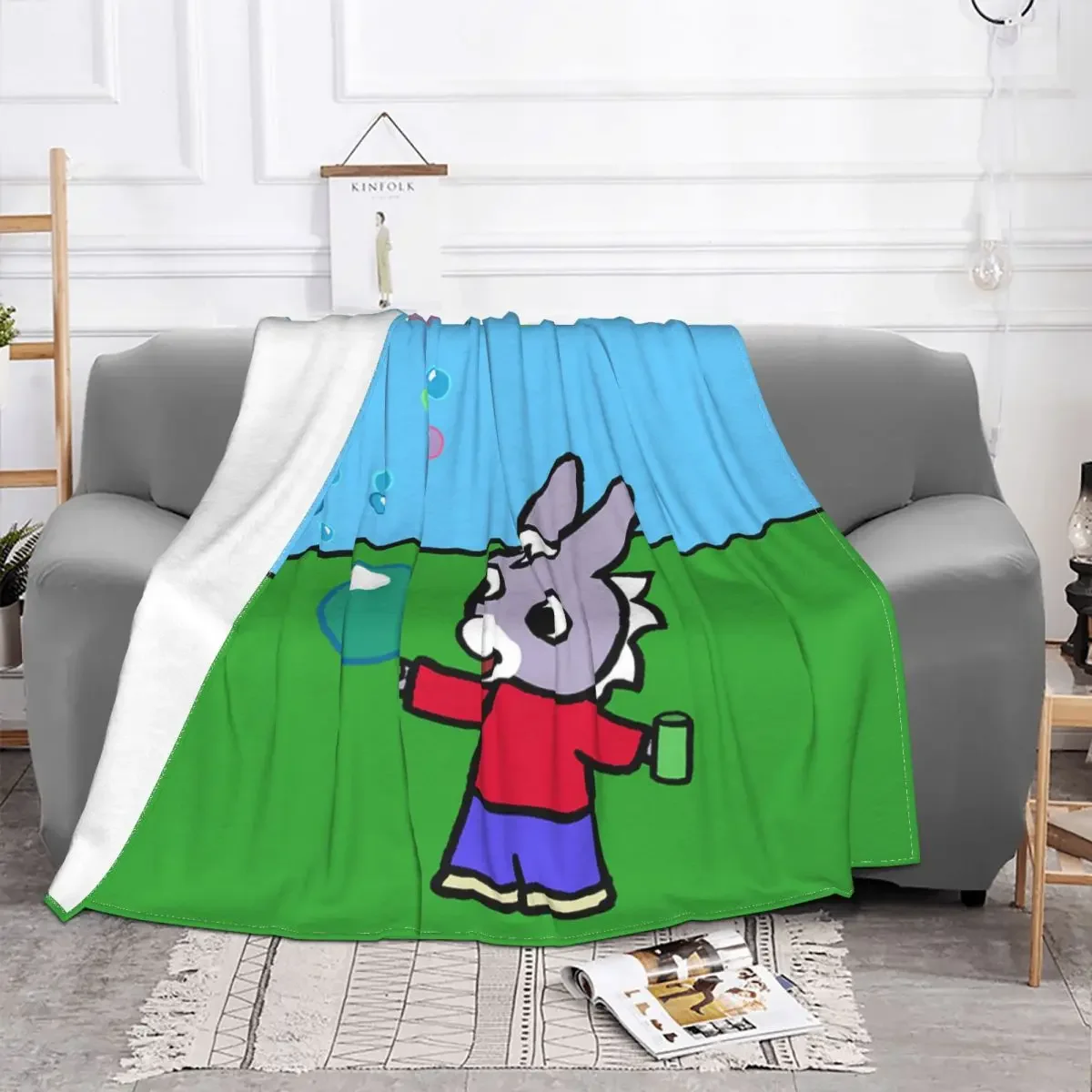 

TROTRO Cute Baby Blanket Fleece Winter Cartoon Kids Baby Boys Girls Gift Throw Lightweight for Bed Office Plush Thin Quilt