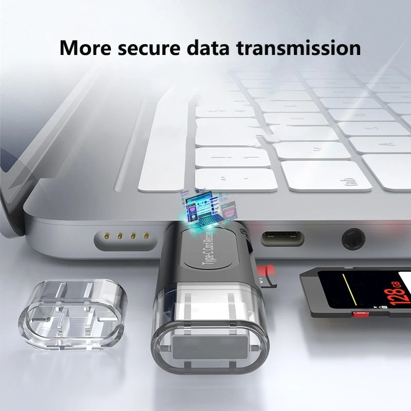 Pembaca Kartu Seluler Multifungsi Empat Dalam Satu USB 2.0 Pembaca Kartu Mini SD TF Penyimpanan Eksternal Hitam untuk Memory Stick
