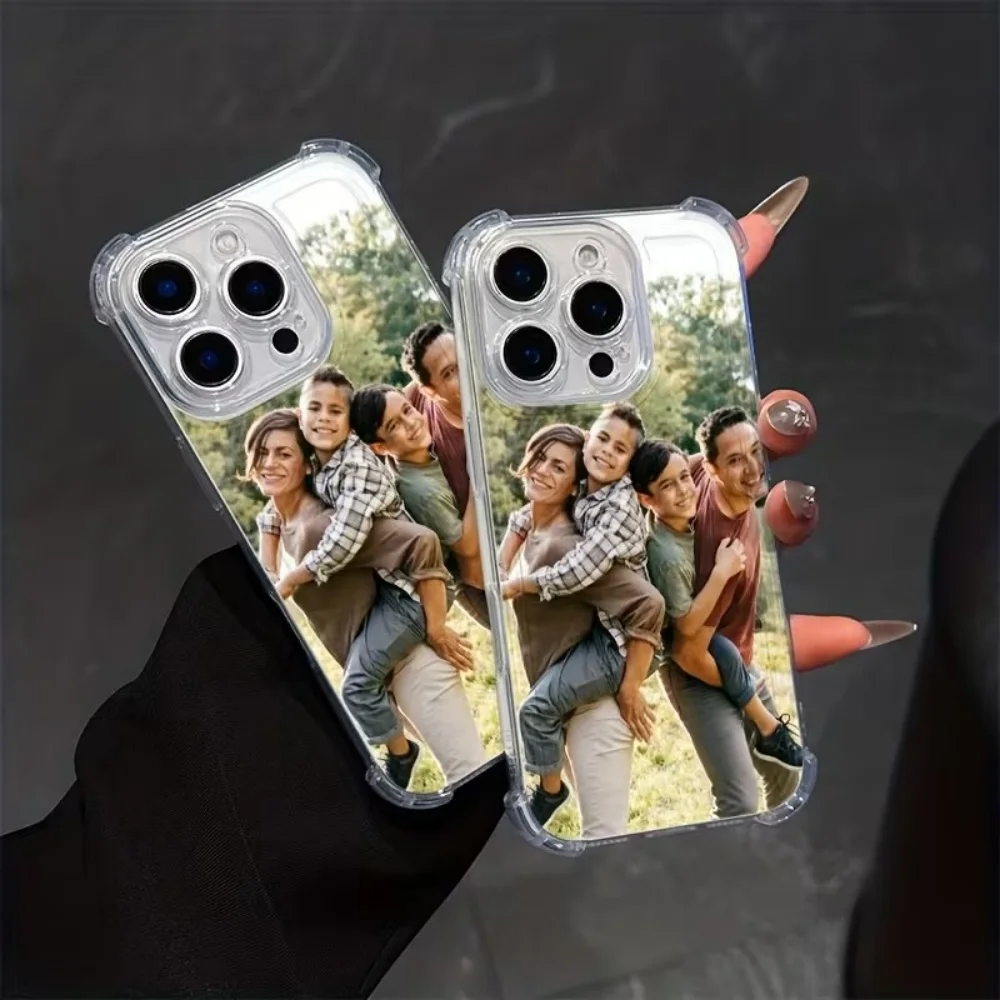 DIY Photos Customization Transparent TPU Four-Corner Anti-Fall Phone Case For IPhone 18 17 16 15 14 13 12 11 Pro Max Plus Cover view 4