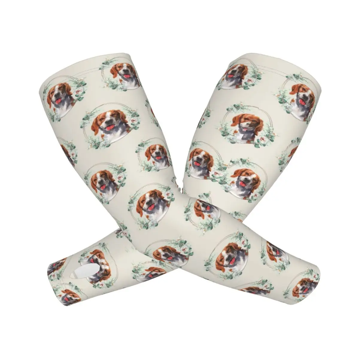 beagle-cao-em-um-floral-ouro-grinalda-quadro-ao-ar-livre-mangas-de-braco-sol-protecao-uv-capa-verao-gelo-seda-ciclismo-tatuagem-mangas