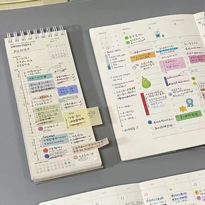 Notebooks Calendar Agendas 2024 Planner Notepad Self-Discipline Book Check TO DO List Pad Time Management Handbook Schedule