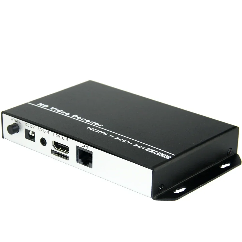 4K H.265 & H.264 HEVC Video Decoder AV HDMI Audio Output for Advertisement Display Media IP Camera Live Sports Video Streaming