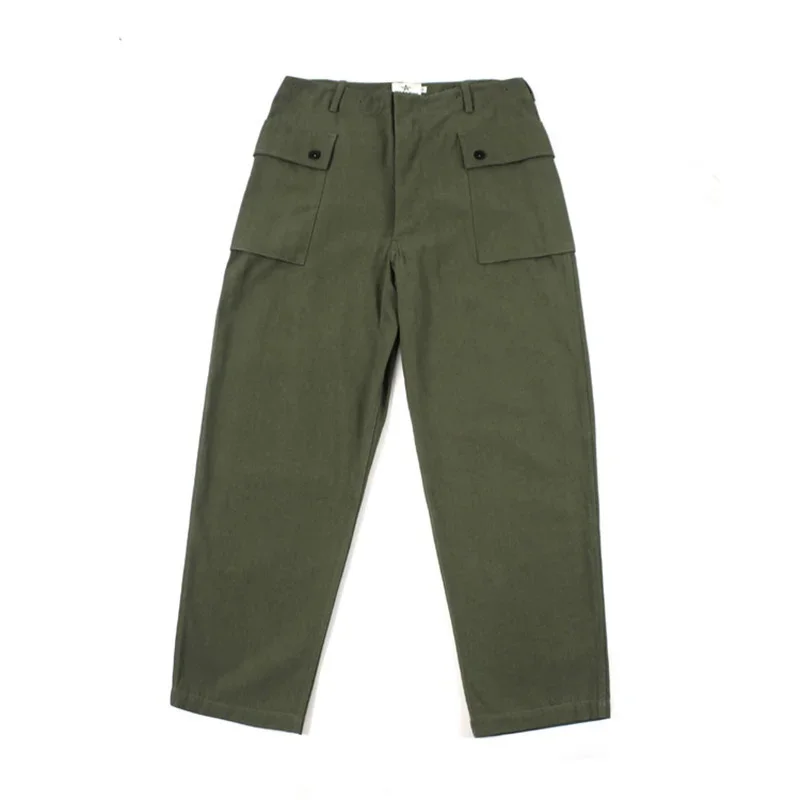 USMC HBT Pants American Army World War II Marine Corps Big Pocket Outdoor Climbing Men's Casual Trousers Herringbone Overalls