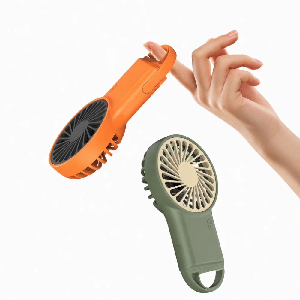 Portable Handheld Folding Fan Type C Rechargeable Cooling Desktop Mini Air Cooler Quiet Personal Travel Office Fan White