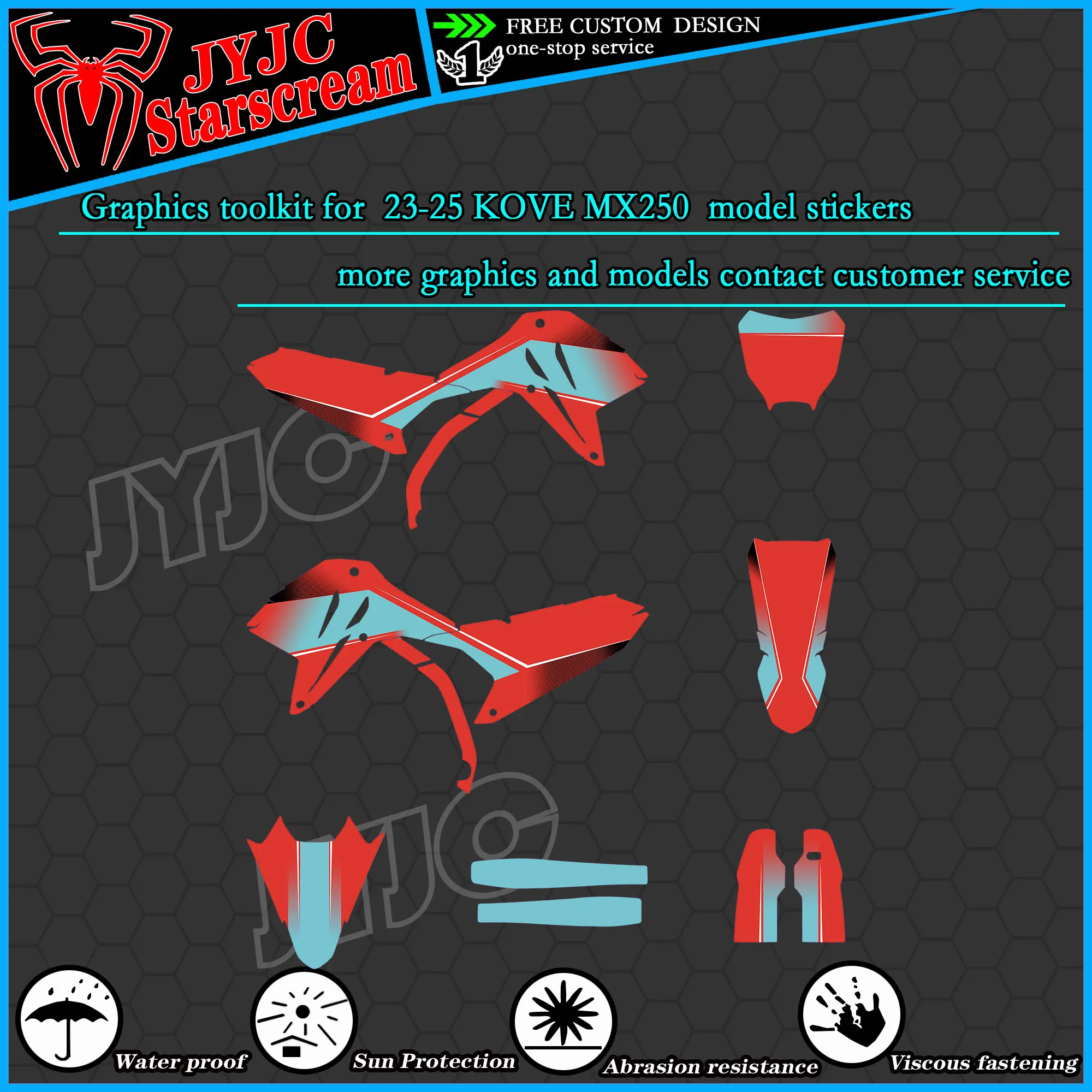 Graphic Kit for 23 24 25 26 KOVE MX 250 Motorcycle Decal Stickers
