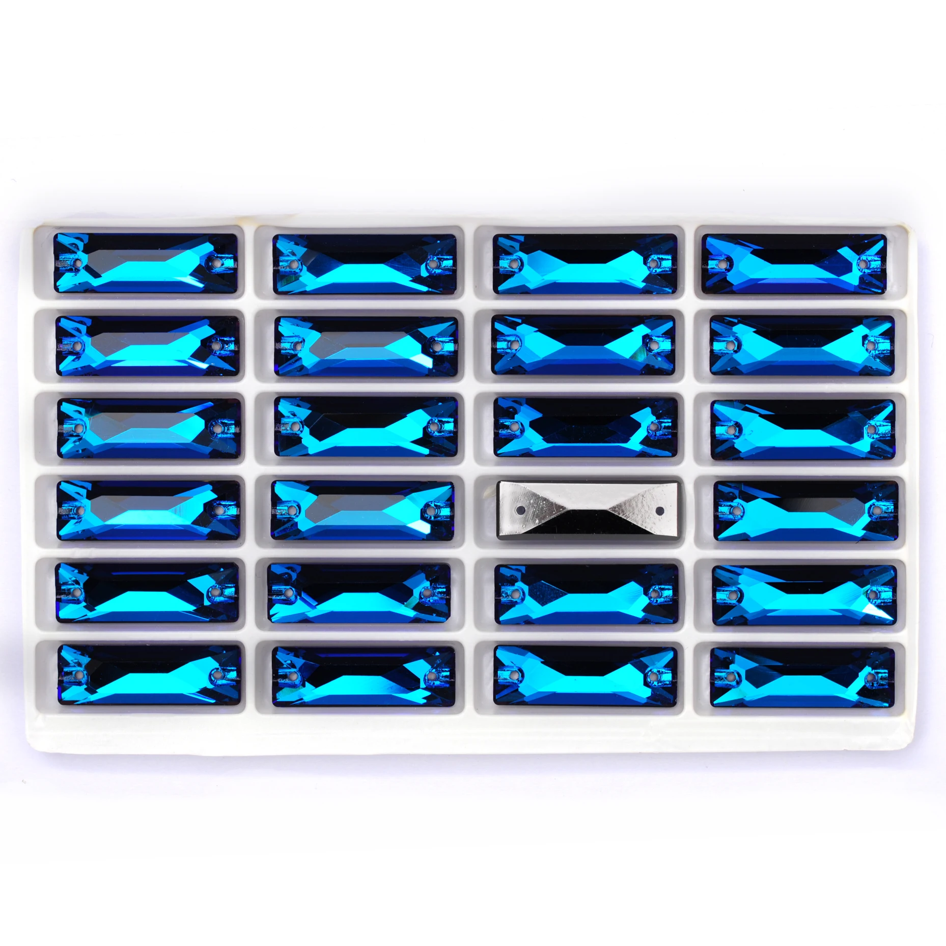 PUBRILEX Bermuda Blaue Abgeschrägte Strasssteine Flache Kristalle in Verschiedenen Formen zum Aufnähen für DIY-Kleidungsstücke und Nähdekorationen – Detail 15