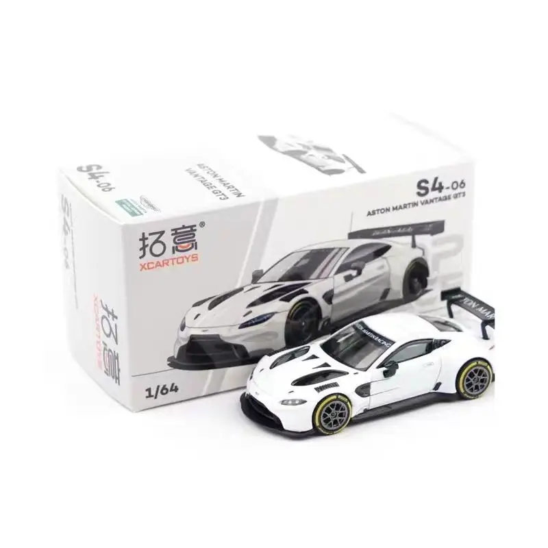 Tuoyi X POPRACE 1:64 Aston Martin VANTAGEGT3 White Body Simulation Car Model