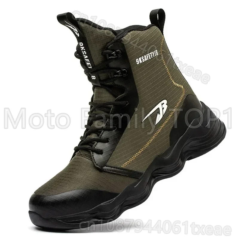 Motorcycle Riding Boots High Tube Safety Boots Anti Impact Anti Puncture Waterproof and Anti Slip Outdoor Hiking Boots 5