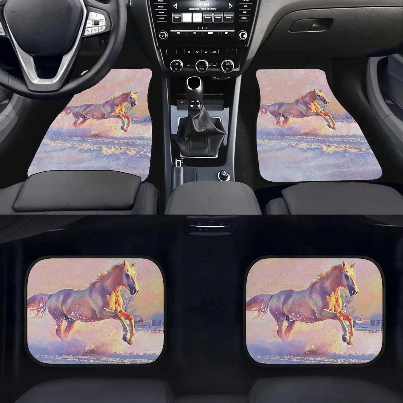 

Alfombra Para El Suelo L Coche Con Estampado Caballo Corriendo, Alfombra Suave Antislizante Para El Suelo Los Vehículos 4 Pie