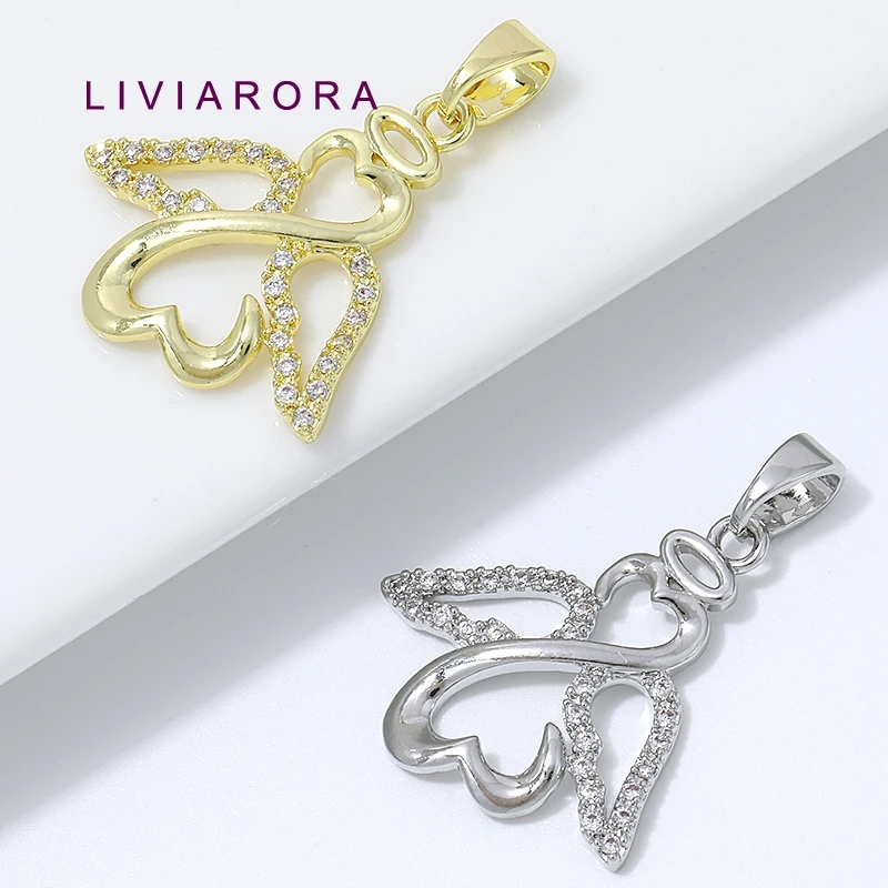 1/2/3Pcs 18K Gold Plated Brass With Zircon Hollow Guardian Angel Wings Charms Pendant For Necklace Jewelry Making Accessories