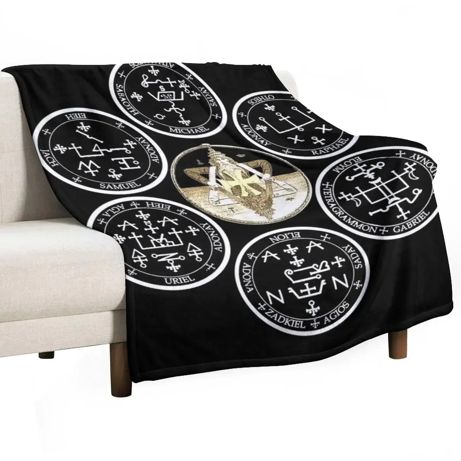 

The Seven Archangel Sigils - Solomon's Seals Archangel Seals Sigils Throw Blanket Winter beds Giant Sofa sofa bed Blankets