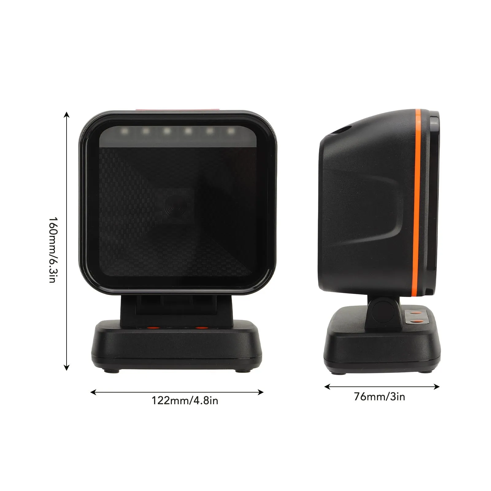 Настольный сканер штрих-кода, высокая скорость сканирования, большое окно, 1D 2D-считыватель штрих-кода для супермаркетов, розничные магазины, книжный магазин