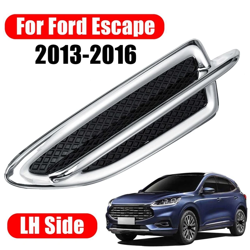 1Pc Side Fender Chrome Emblem Moulding Fender Trim Accessories For Ford Escape 2013-2016